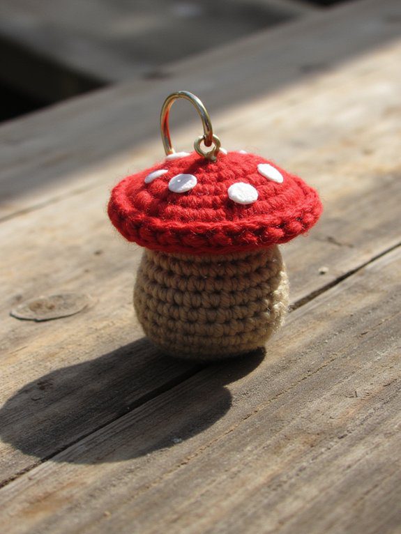 26 Easy Crochet Keychain Ideas Perfect for Beginners 23 beginner mushroom keychain designs