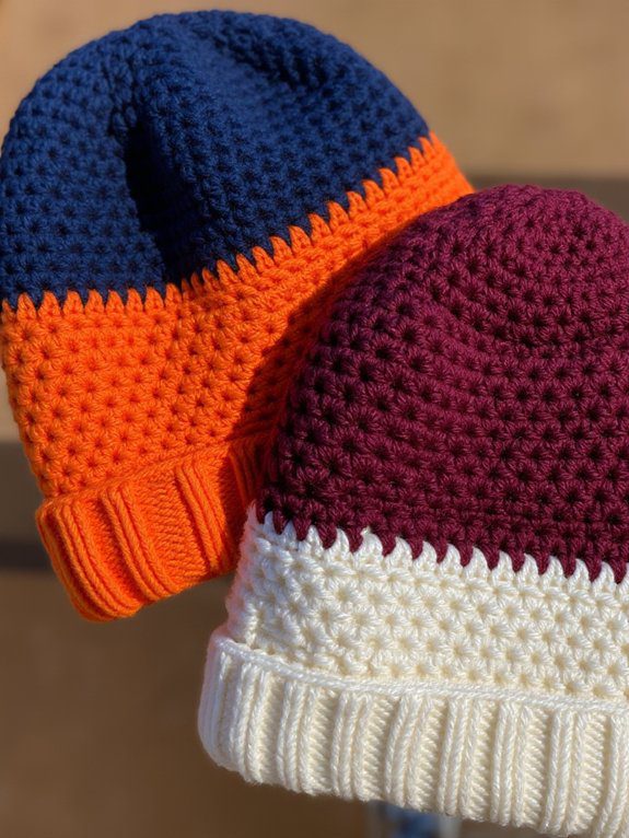 31 Crochet Hat Ideas to Add to Your Must-Make List 19 bold two tone beanie designs