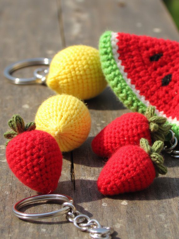 26 Easy Crochet Keychain Ideas Perfect for Beginners 17 charming fruit keychain projects