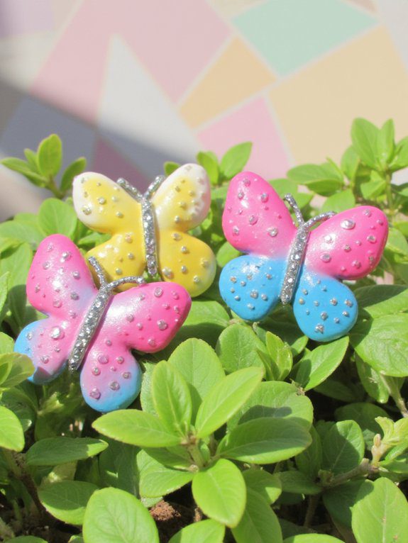 colorful butterfly hair clips