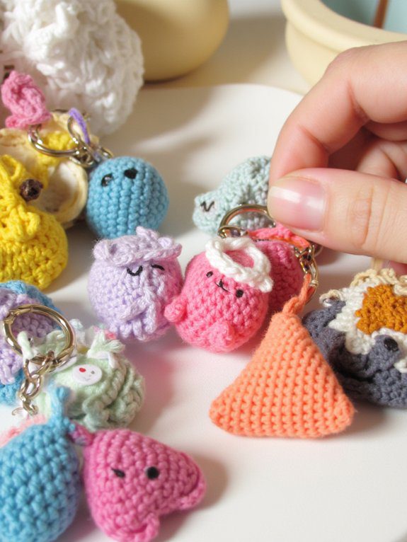 26 Easy Crochet Keychain Ideas Perfect for Beginners 18 colorful crochet candy designs