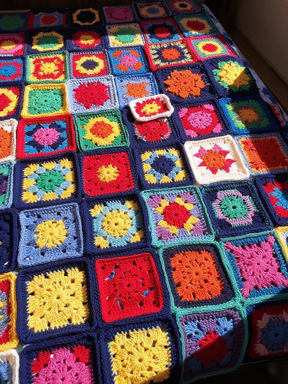 19 Crochet Mug Rug Patterns You’ll Love Making 12 colorful crochet patchwork squares