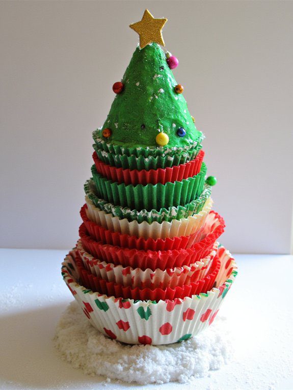 colorful cupcake liner trees