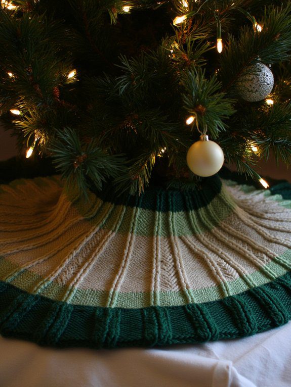 18 Christmas Tree Collars to Add Festive Charm 4 cozy knitted tree wraps