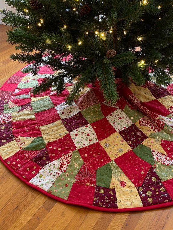 18 Christmas Tree Collars to Add Festive Charm 10 cozy patchwork quilt skirts