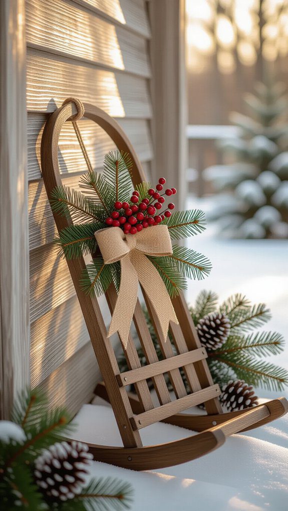 cozy vintage sled decor