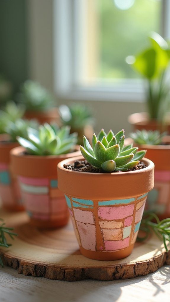 creative painted plant pots