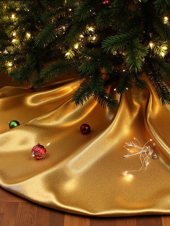 18 Christmas Tree Collars to Add Festive Charm 7 elegant metallic gold skirts