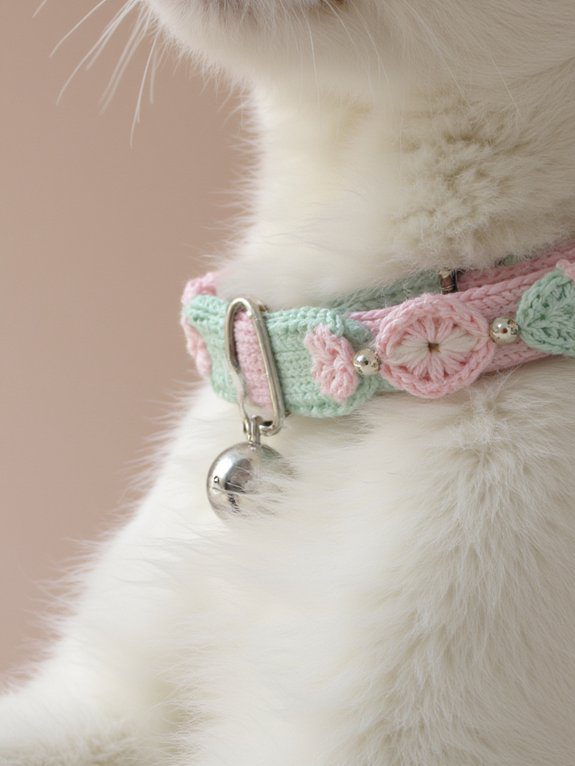 22 Crochet Cat Collar Designs Your Feline Will Adore 7 elegant pearl beaded collars