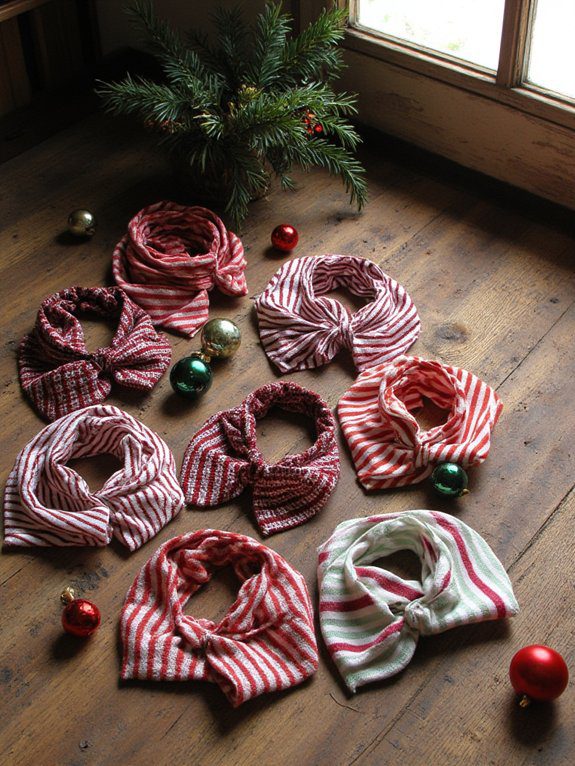 18 Christmas Tree Collars to Add Festive Charm 14 farmhouse striped tree collars