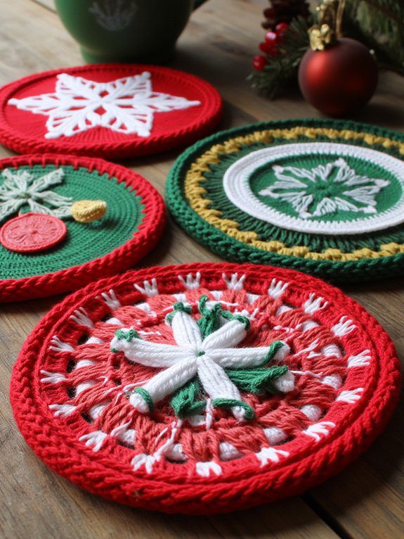 19 Crochet Mug Rug Patterns You’ll Love Making 14 festive diy holiday coasters
