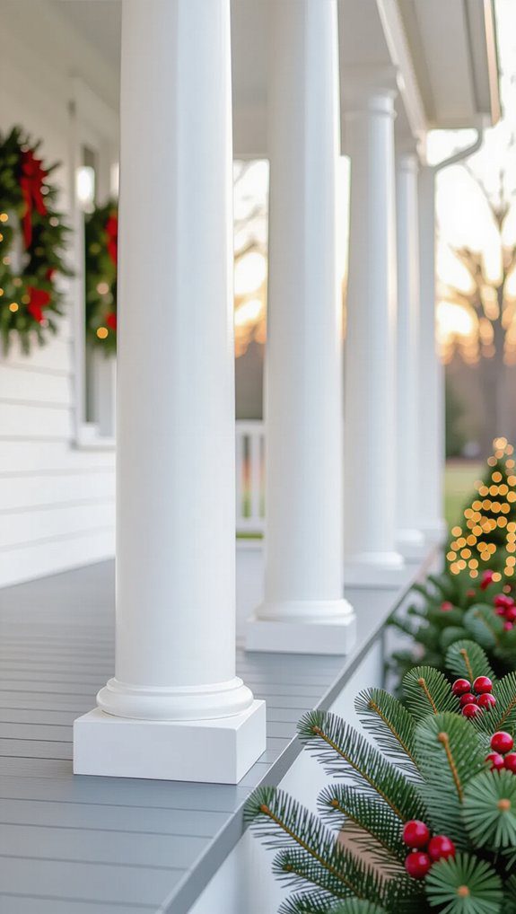 festive painted porch columns