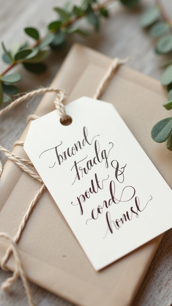 hand lettered gift tag creativity