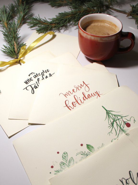 hand lettered holiday cards creativity