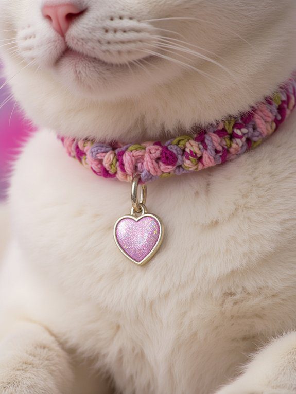 22 Crochet Cat Collar Designs Your Feline Will Adore 9 heartfelt crochet charm collars