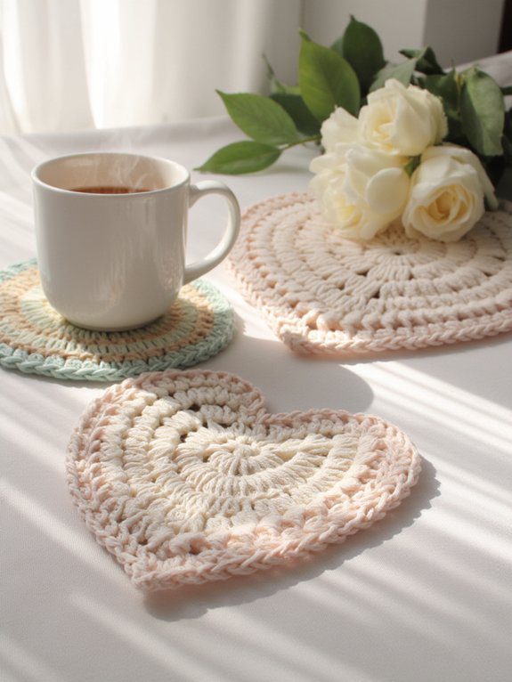19 Crochet Mug Rug Patterns You’ll Love Making 5 heartfelt crochet mug mats