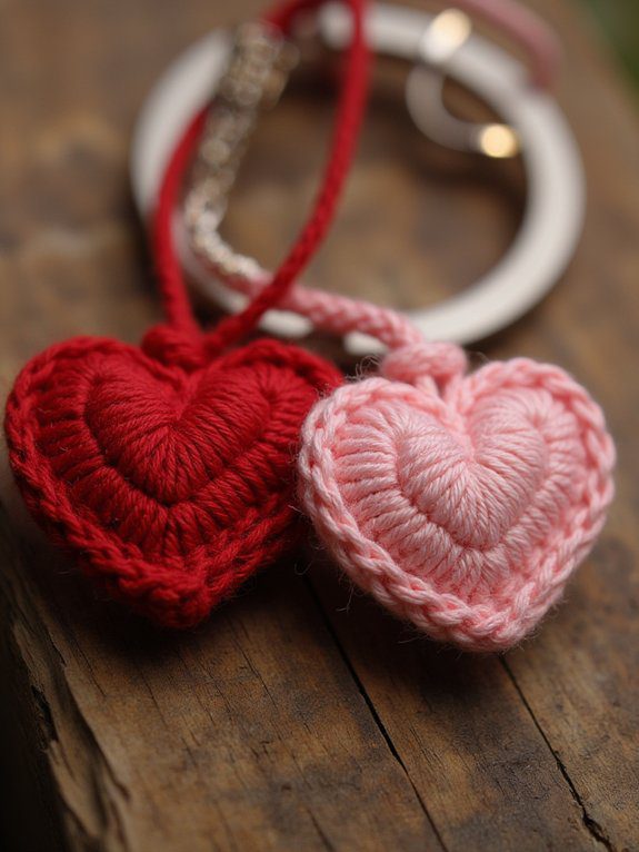 28 Couple Crochet Keychain Ideas to Share Your Love 8 interlocking hearts symbolize love