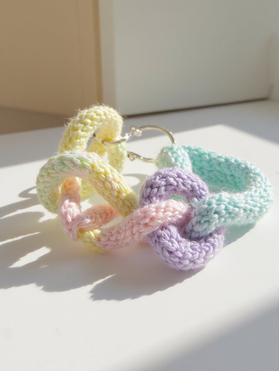 28 Couple Crochet Keychain Ideas to Share Your Love 27 intertwined vine couple keychains