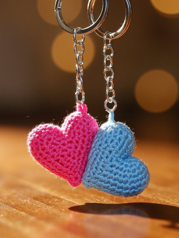 28 Couple Crochet Keychain Ideas to Share Your Love 10 keychains expressing heartfelt love