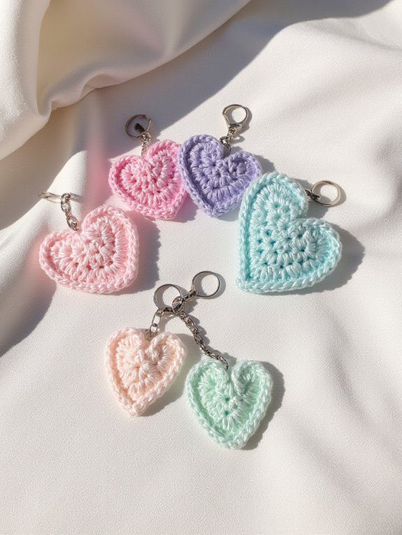 pastel ombre heart keychains