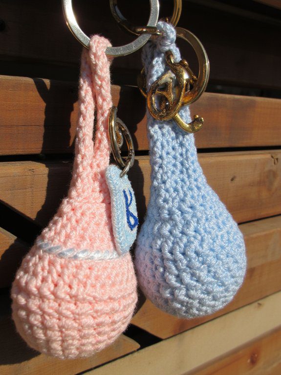 28 Couple Crochet Keychain Ideas to Share Your Love 2 personalized couple keychains made
