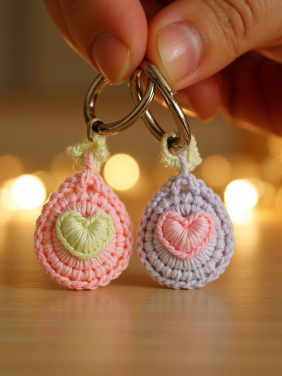 28 Couple Crochet Keychain Ideas to Share Your Love 23 personalized symmetrical mirror keychains