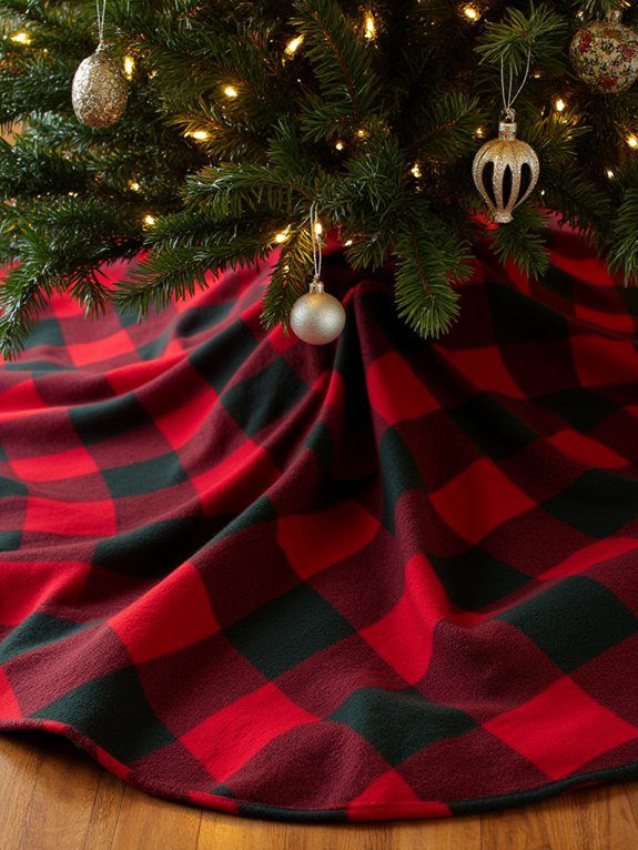 18 Christmas Tree Collars to Add Festive Charm 2 plaid tree skirts charm christmas