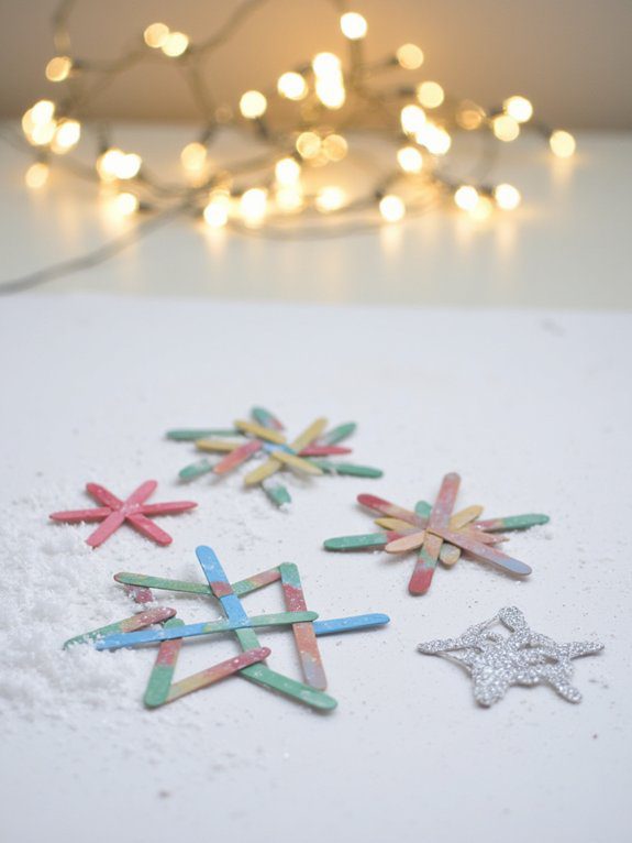 popsicle stick snowflake craft