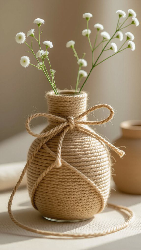 rustic twine vase project