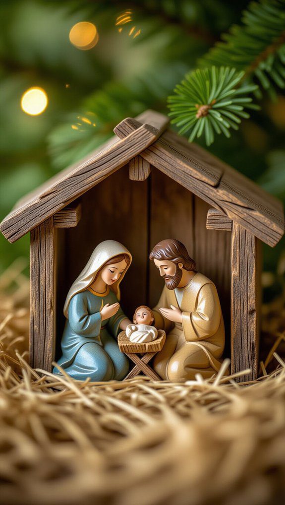 rustic wooden nativity scene