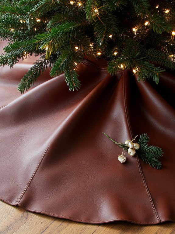 18 Christmas Tree Collars to Add Festive Charm 15 sleek faux leather tree skirts