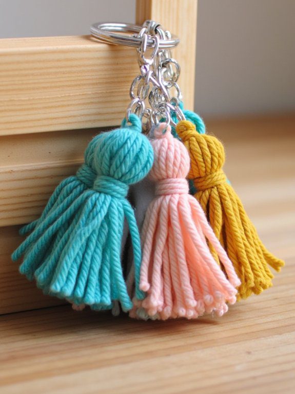 26 Easy Crochet Keychain Ideas Perfect for Beginners 19 tassel keychains with variations