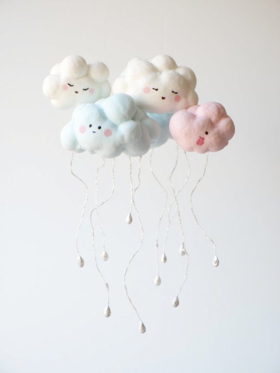 whimsical cloud mobile craft
