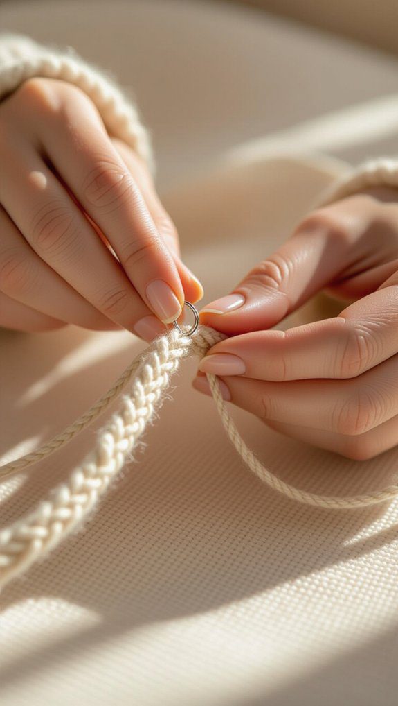 20 How to Make Hanging Kitchen Towels DIY Pattern 10 attach loop to band