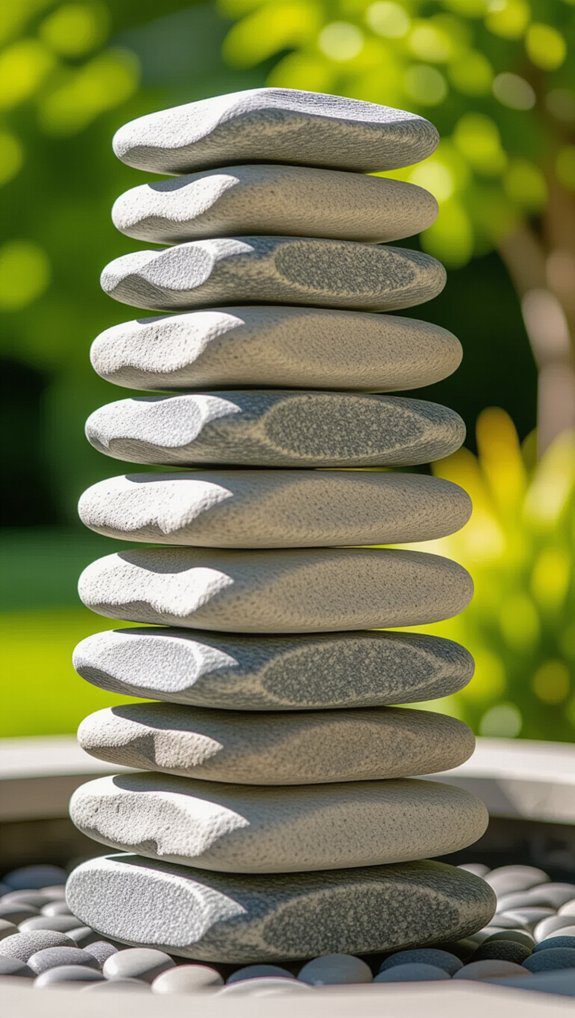 beautiful stacked stone fountain