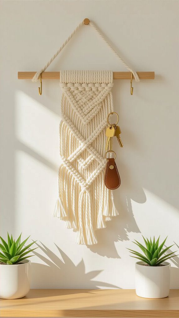 20 Key Holder Ideas Creative DIY Designs For Every Home 7 boho macrame key holder
