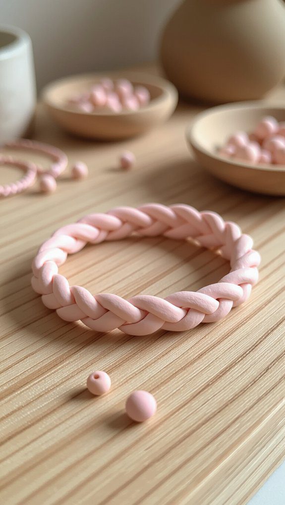 braided air dry clay bracelet