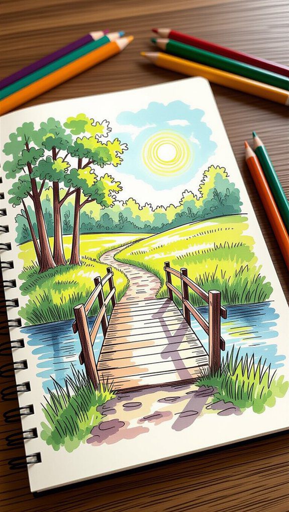 21 Art Therapy Projects For Stress Relief And Emotional Healing 16 bridge drawing for clarity