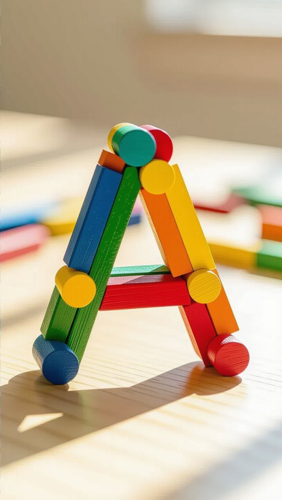 building letters with playstix