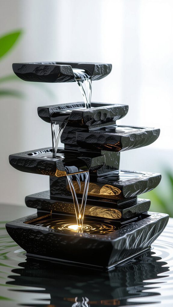 calm desk waterfall fountain