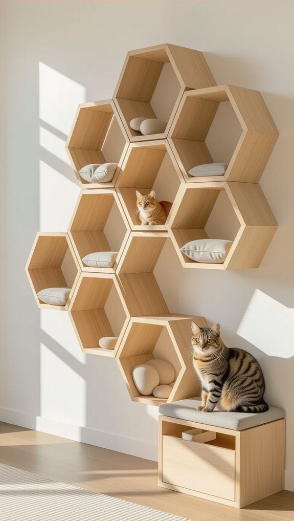 cat friendly modular wall shelves