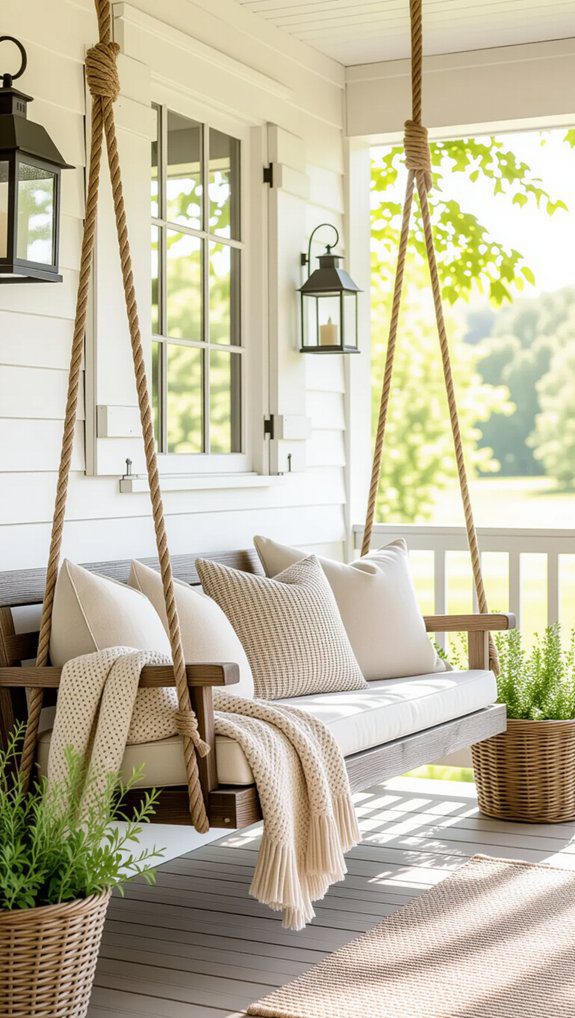 ceiling hung porch swing project