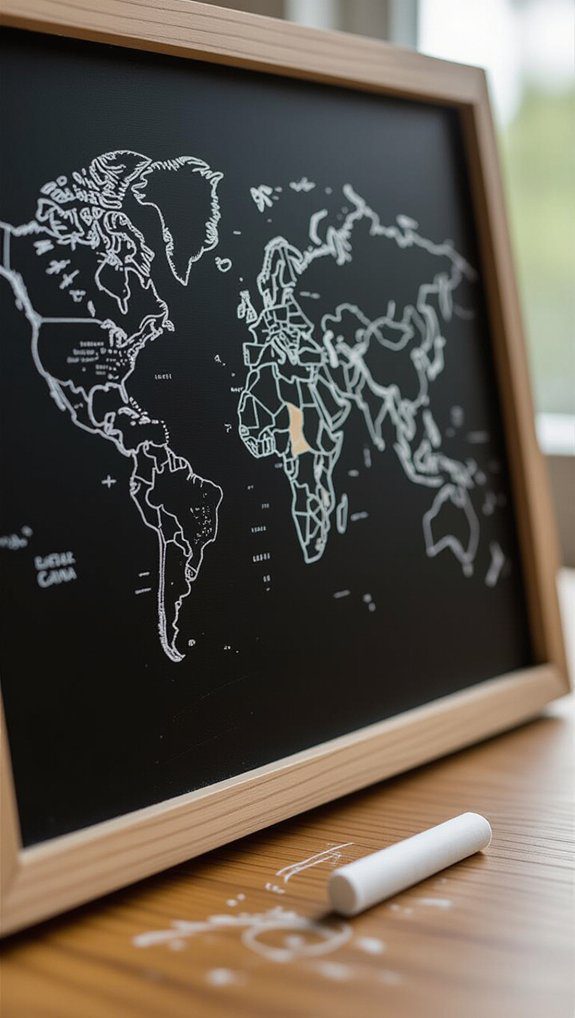 chalkboard map travel gift