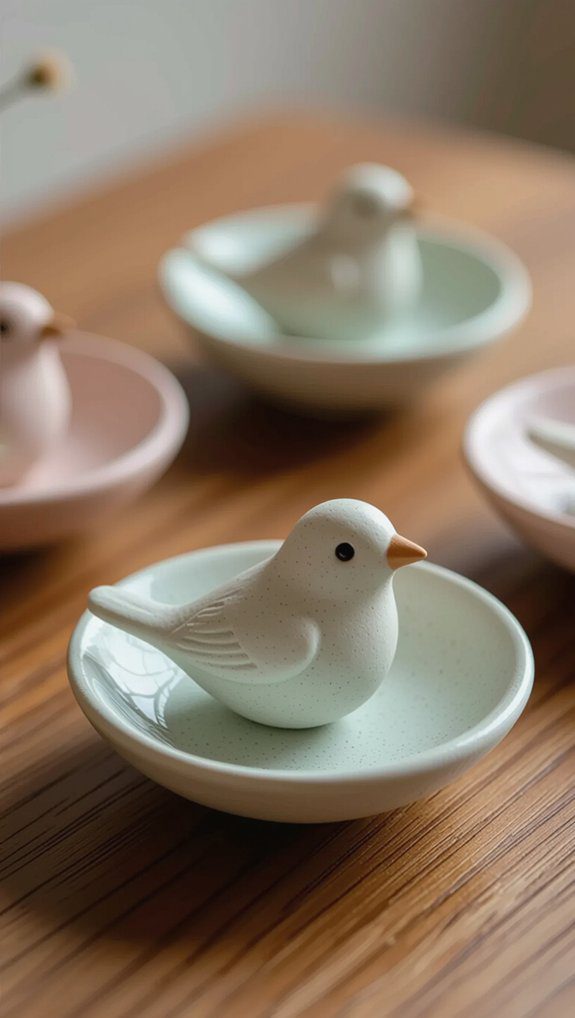 charming handmade bird dishes