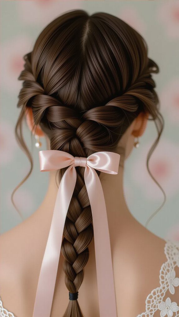 charming ribbon embellished french braid