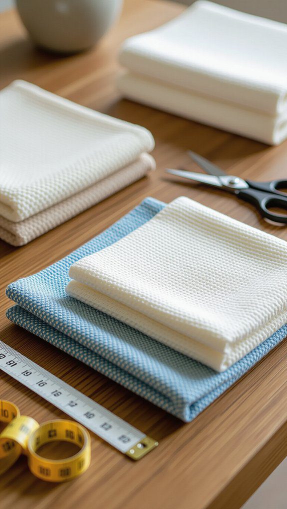 20 How to Make Hanging Kitchen Towels DIY Pattern 4 choosing durable coordinated fabric