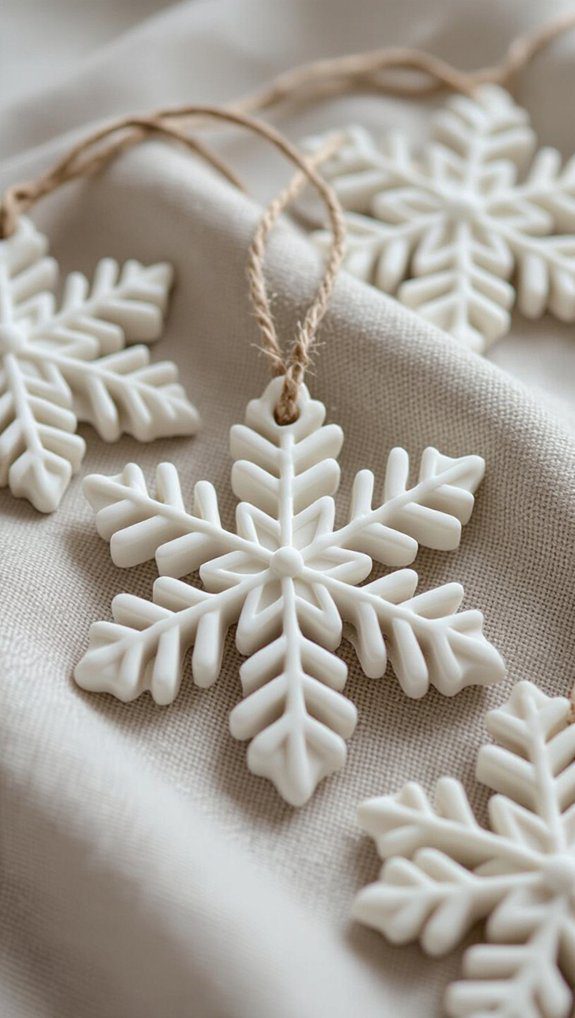 clay snowflake ornament crafting