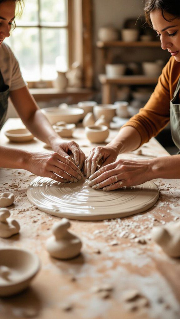 15 Clay Date Ideas Cute and Creative Pottery Activities 13 collaborative sculptural artwork experience