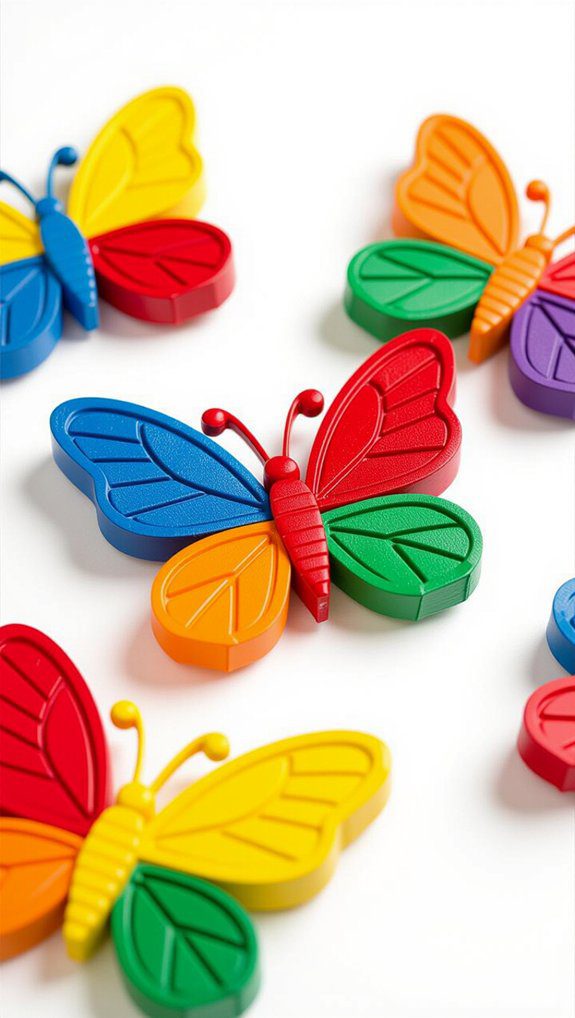 colorful butterfly crayon decorations