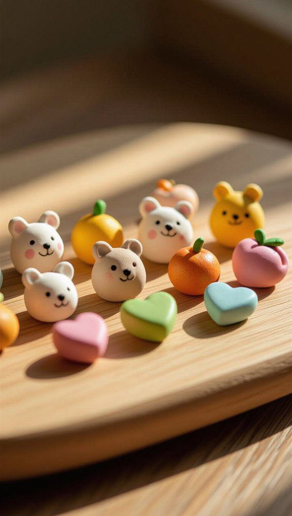 colorful clay keychain crafting